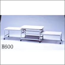 給食配膳台910幅　両側天板伸縮式H600　引き出し使用時